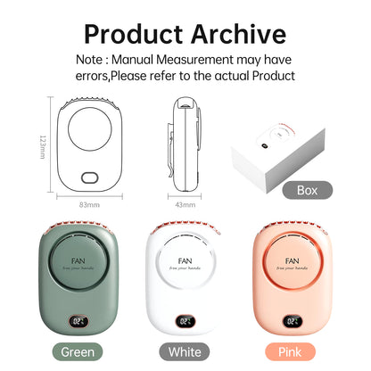 Portable Hanging Neck Fan Mini Fans with Adjustable Lanyard Bladeless USB Rechargeable Sports Cooling Fan for Kids Travel